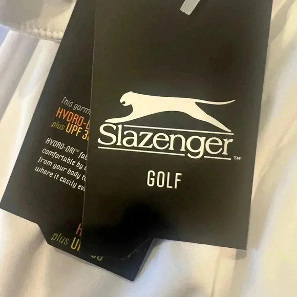 Slavender ladies white Golf shirt. NWT. Zip front v neck UPF 30 - Picture 5 of 9